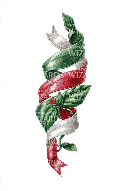Nápad na tetování zkroucené italské vlajky