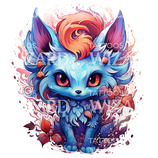 Cute Colorful Pokemon Inspired Tattoo Design