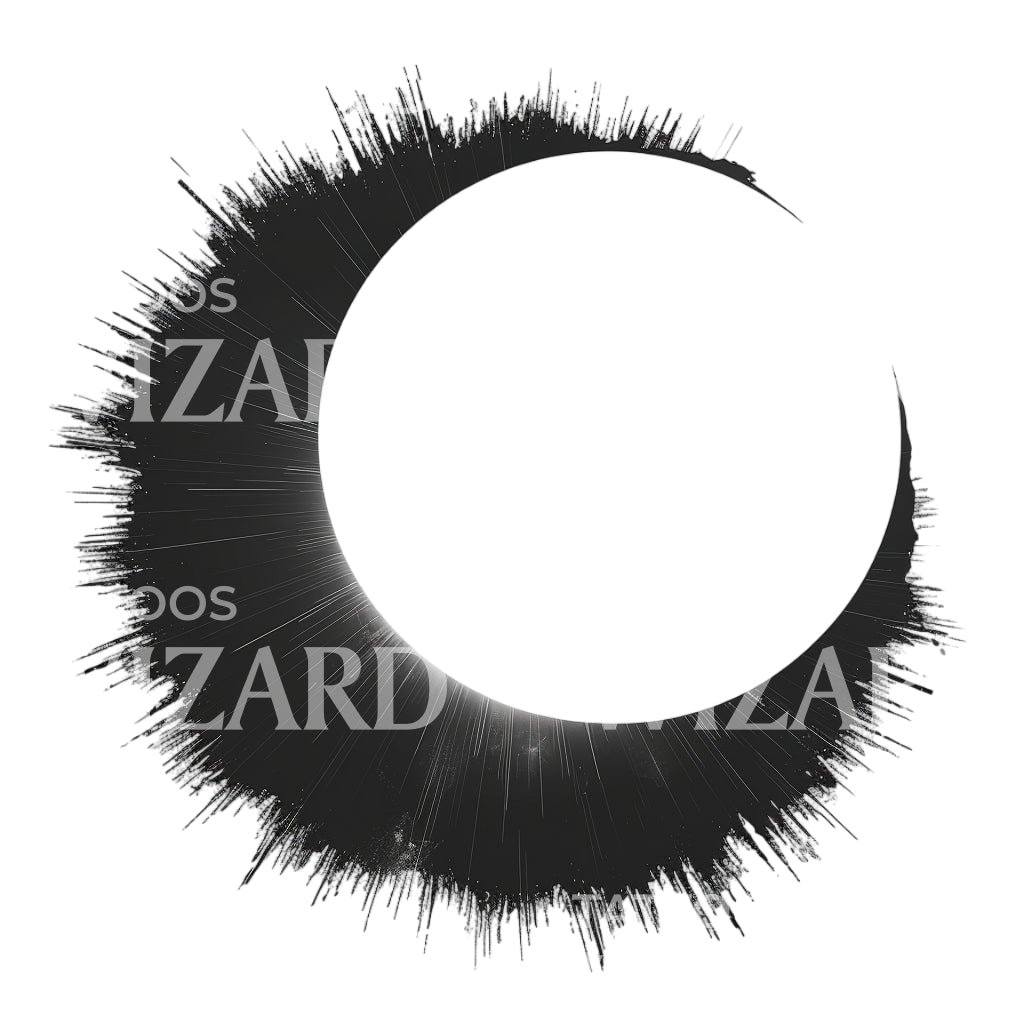 Minimalist Inverted Solar Eclipse Tattoo Design
