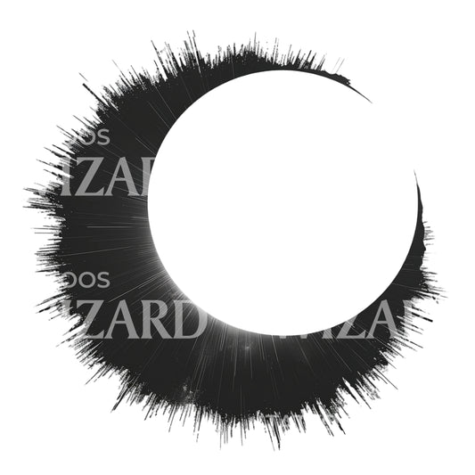 Minimalist Inverted Solar Eclipse Tattoo Design