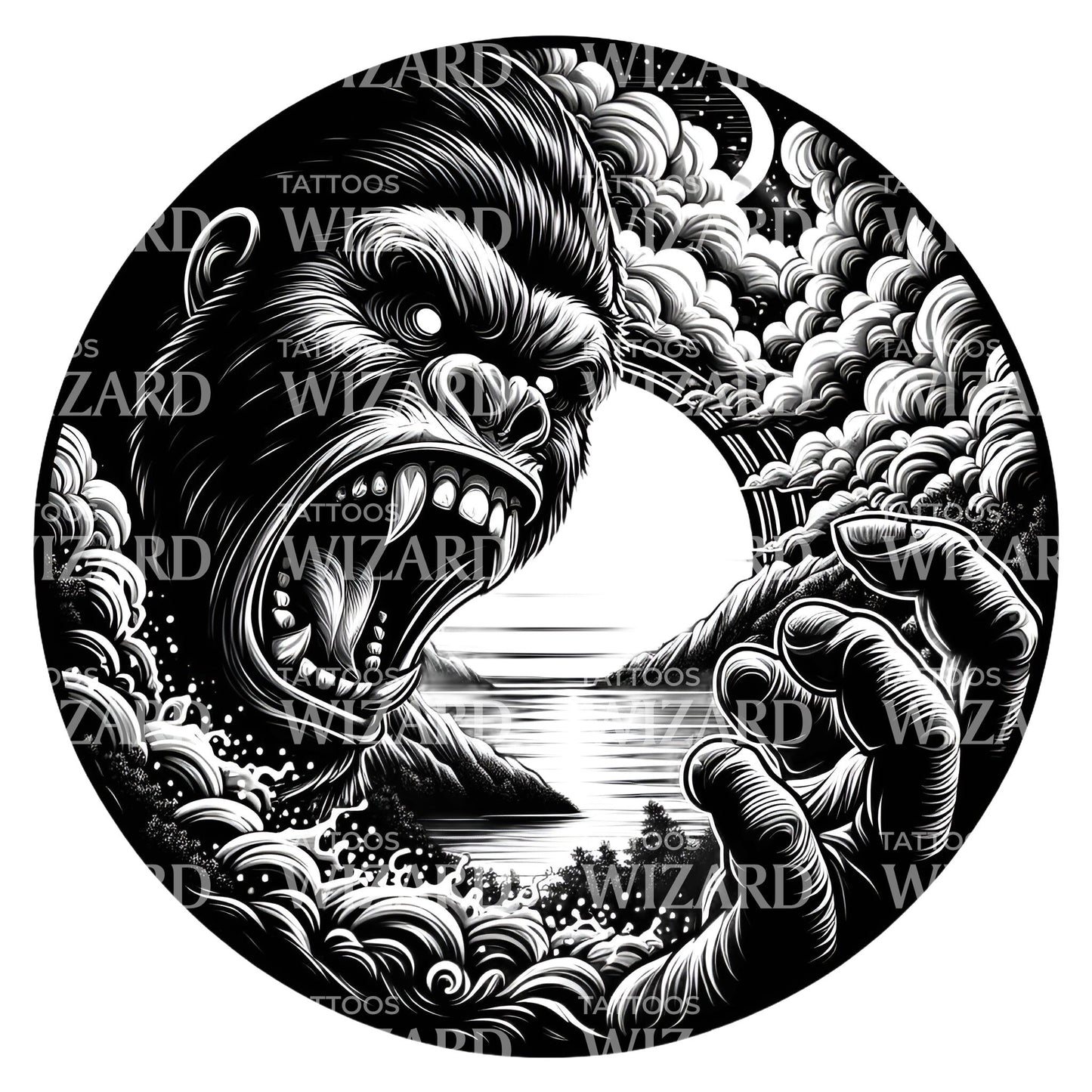 Kong In The Kingdom Tattoo Design