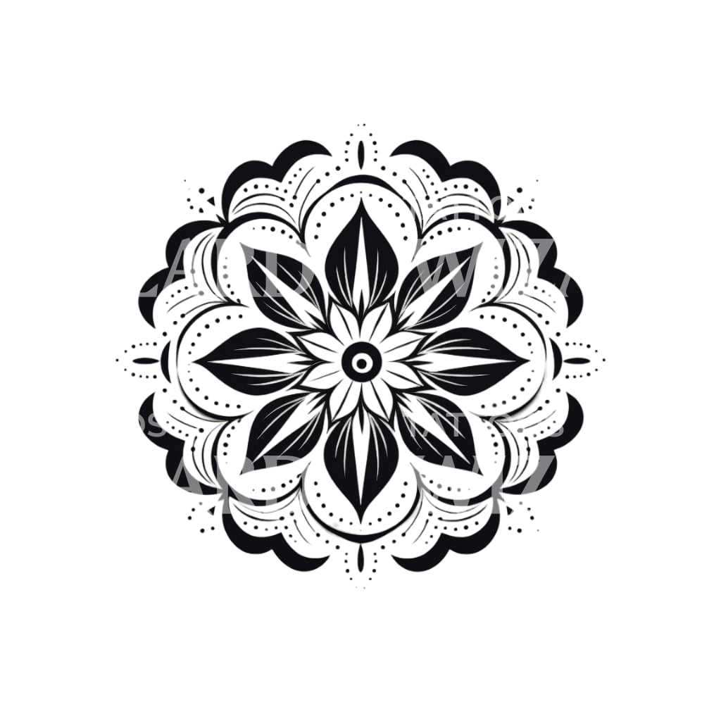 Blackwork Mandala Tattoo Design