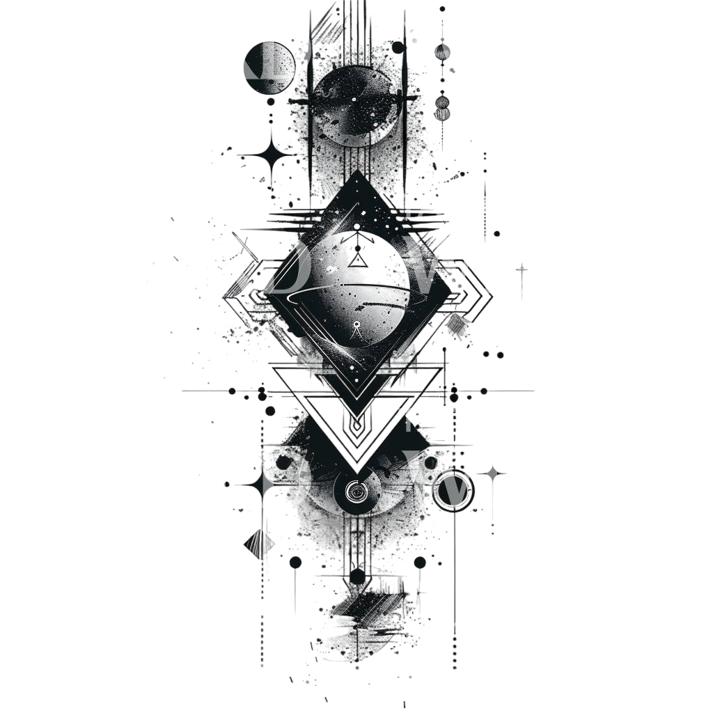 Cosmic Symbols Halfsleeve Tattoo Design