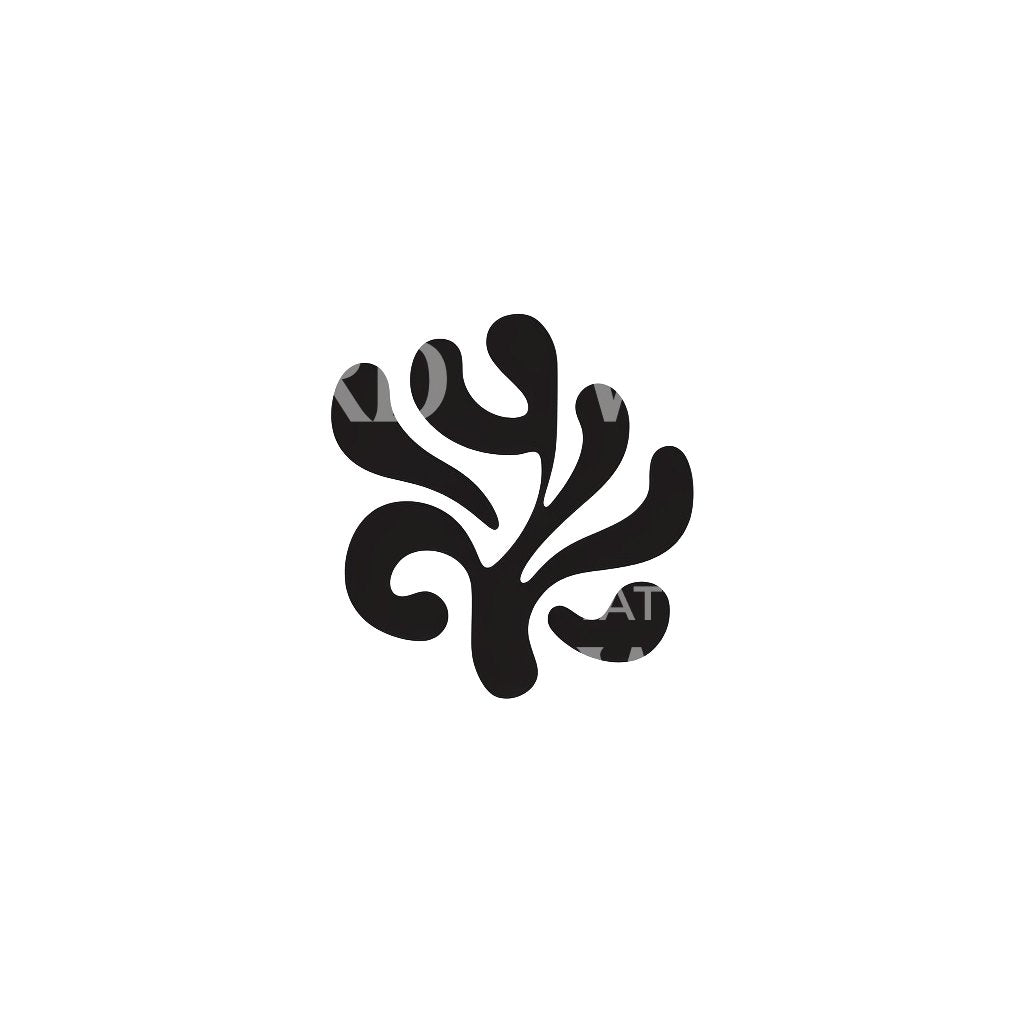 Vegetal Flow Abstract Shape Tattoo Design