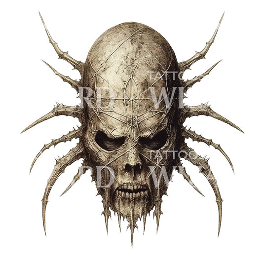Malevolent Spider in Black and Grey Tattoo Design