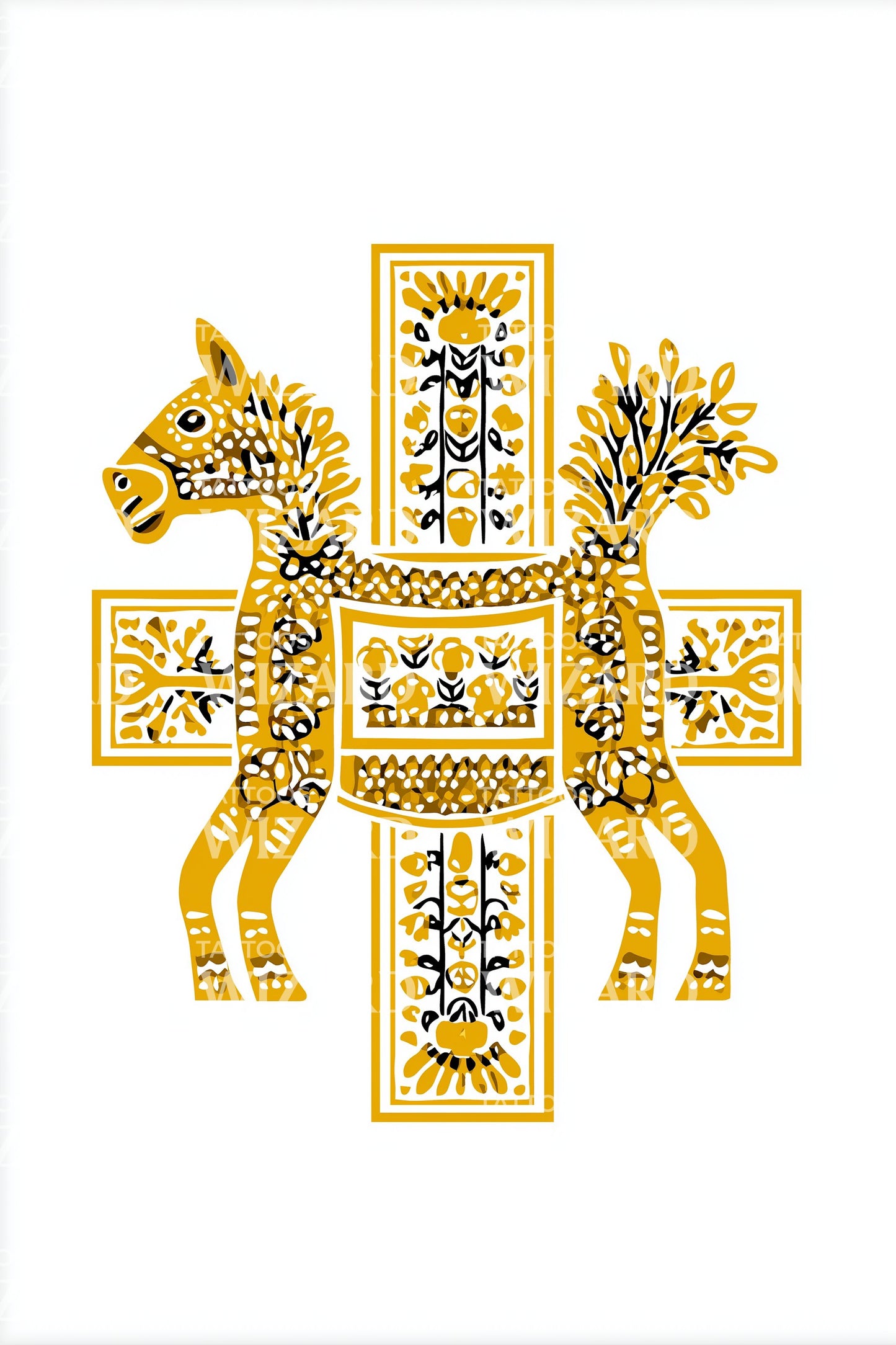 Ukrainian Folk Cross Tattoo Design