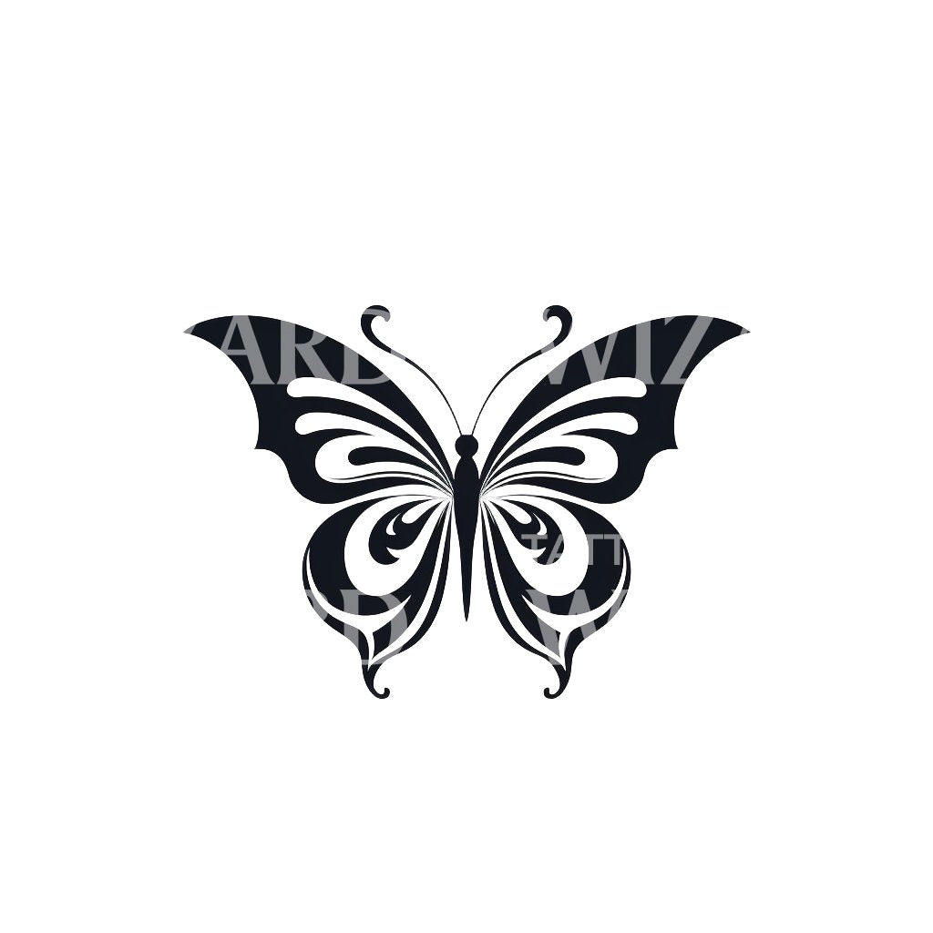 Minimalist Butterfly Bold Tattoo Design