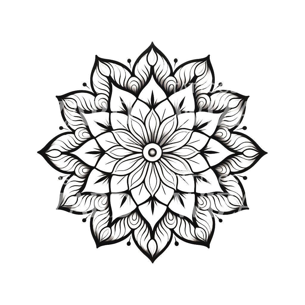 Blackwork Mandala Tattoo Design