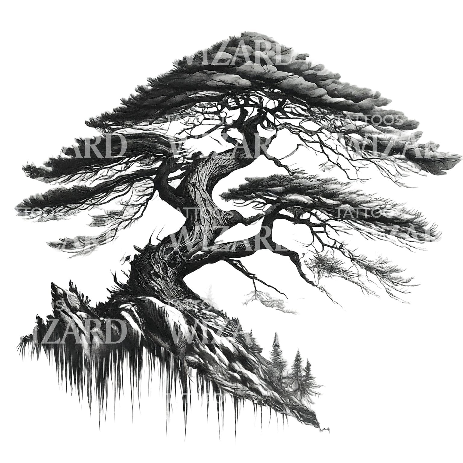 Lone Pine Tattoo Design