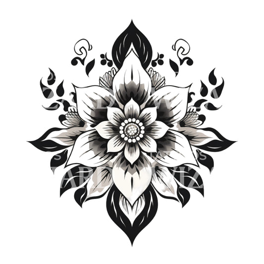 Ornamental Flower Tattoo Design