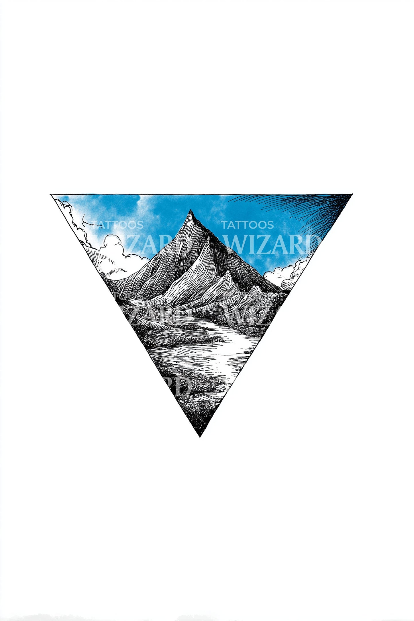 Vallei Berglandschap Tattoo Illustratie