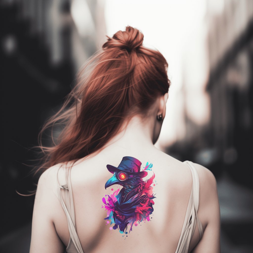 Vaporwave Arzt Porträt Tattoo Design