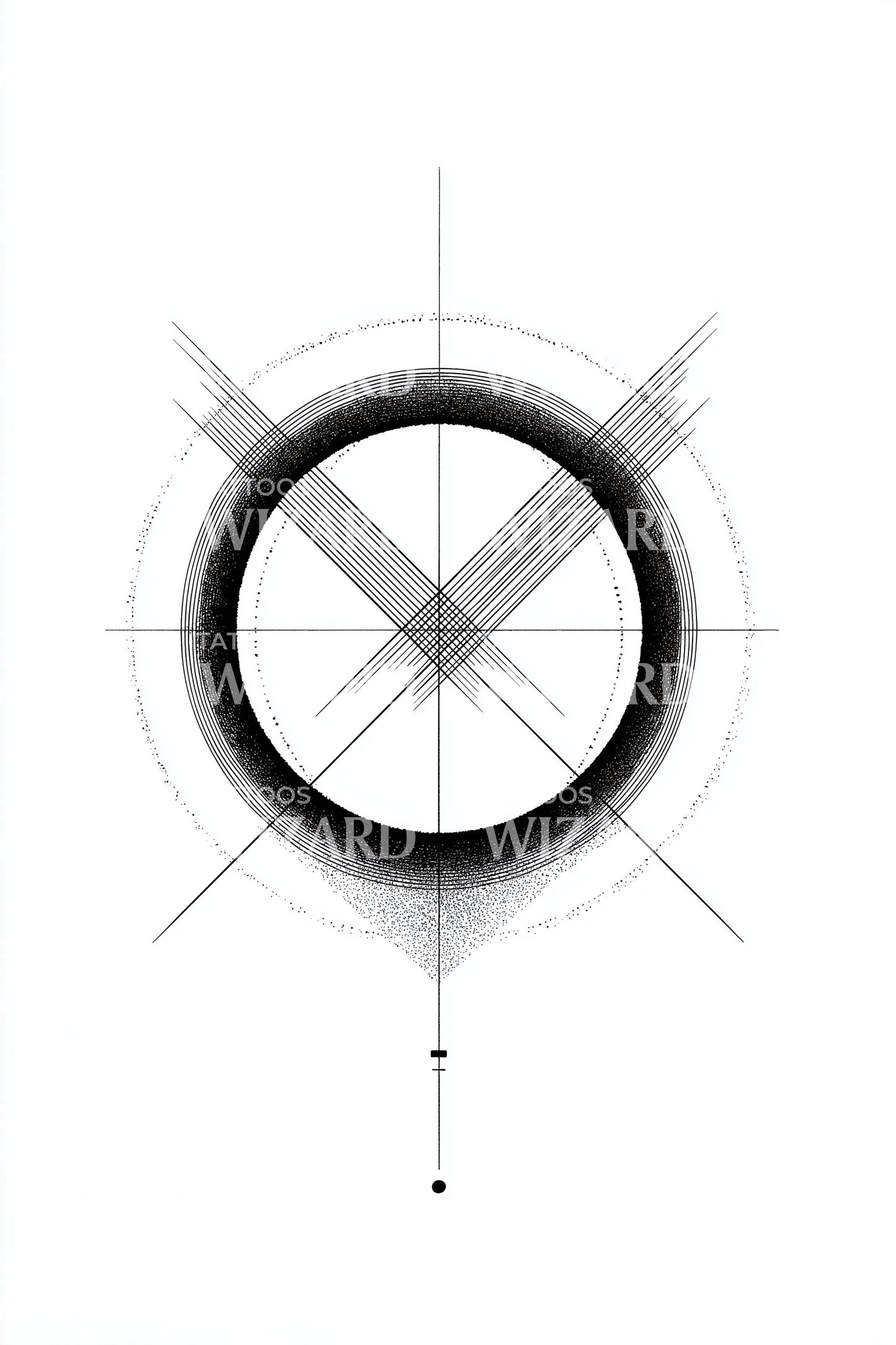 Vector Halo Eclipse Tatoeage Ontwerp