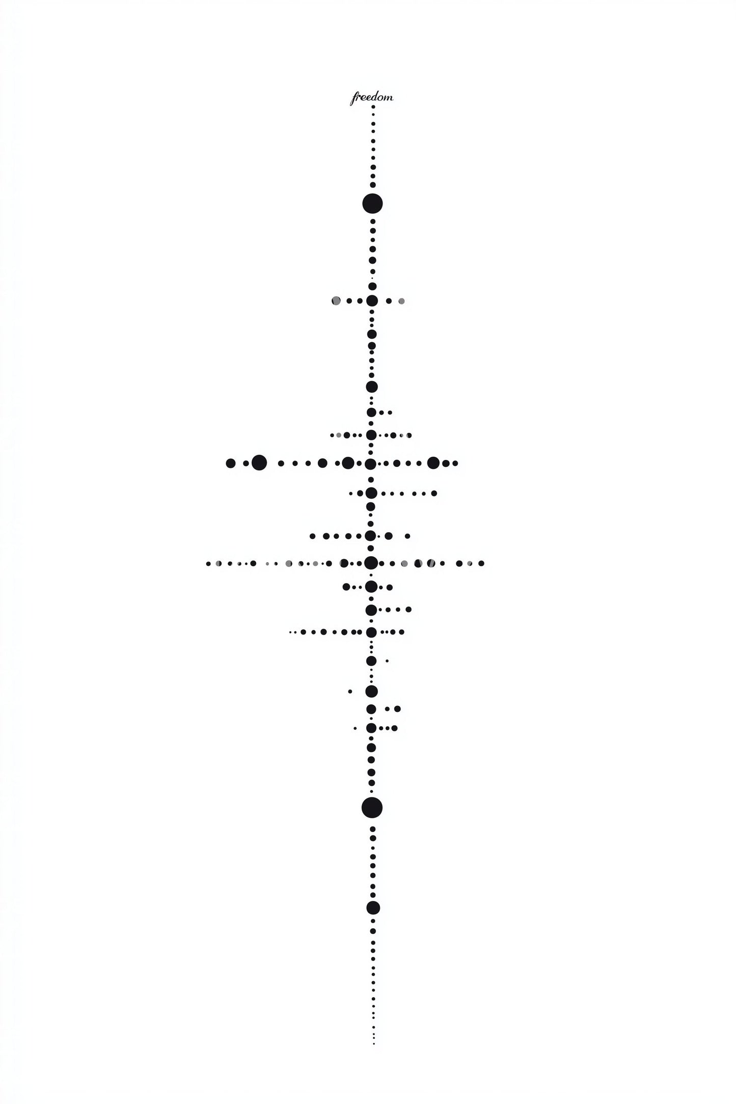 Vertical Dot Grid Alignment Tattoo Design