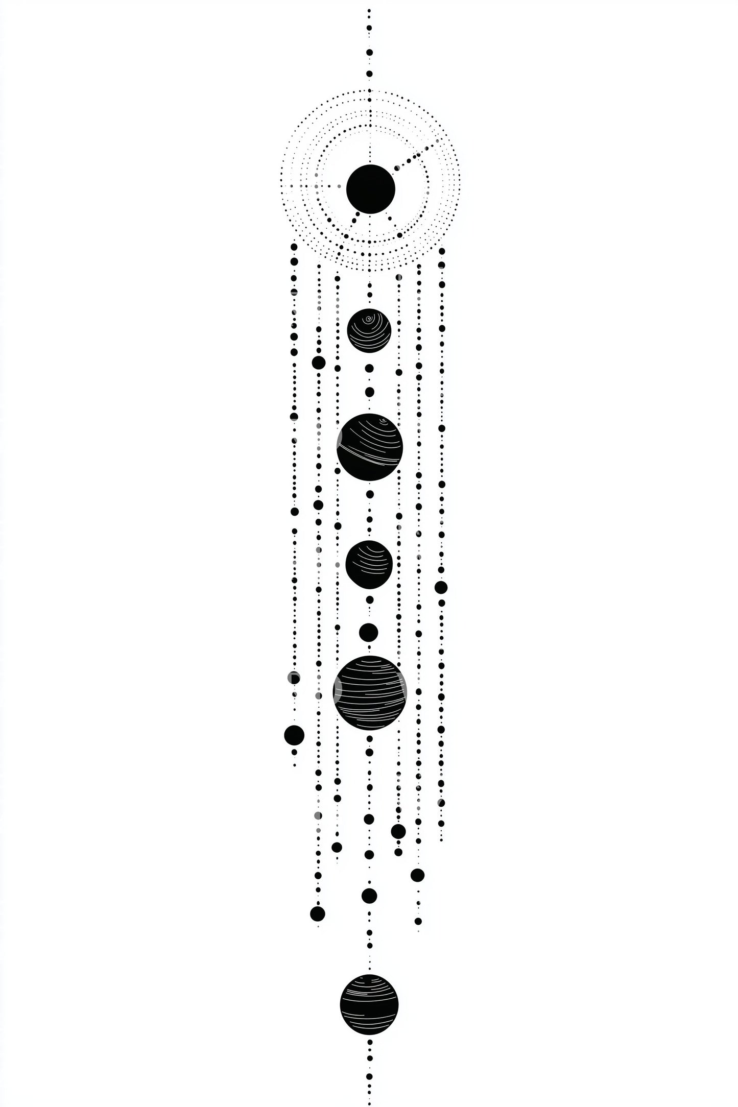 Vertical Moon Phases Tattoo Idea