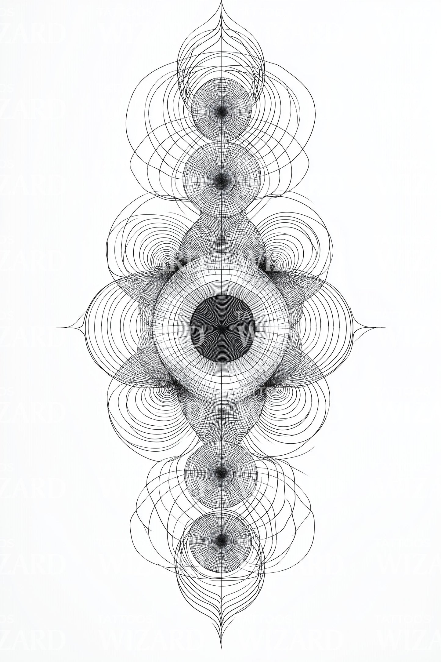 Verticaal Spiro Stapel Tattoo Idee
