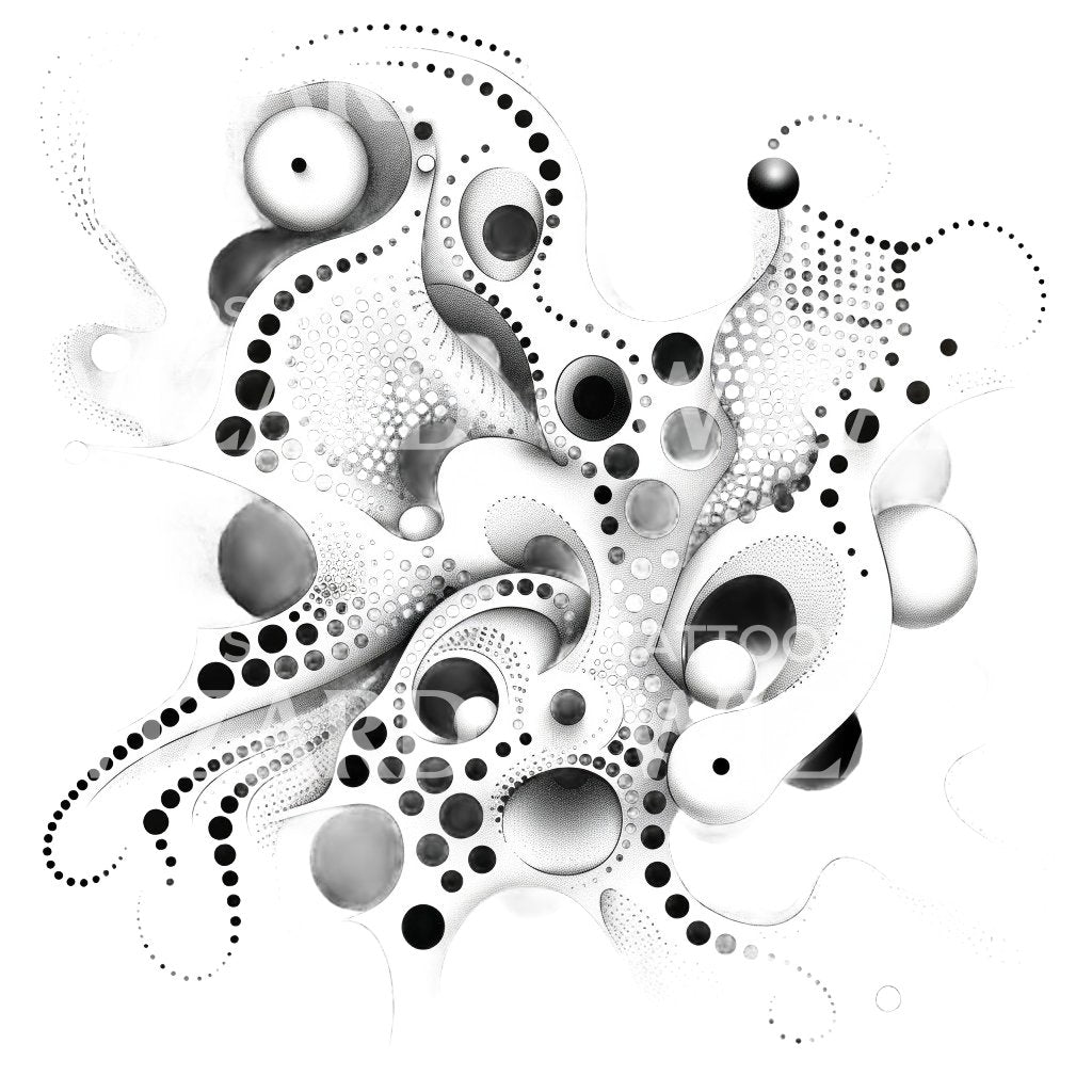 Vibrant Abstract Dotwork Tattoo Design