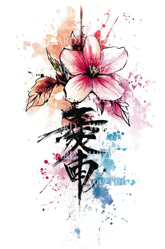 Desain Tato Melati Cat Air yang Hidup