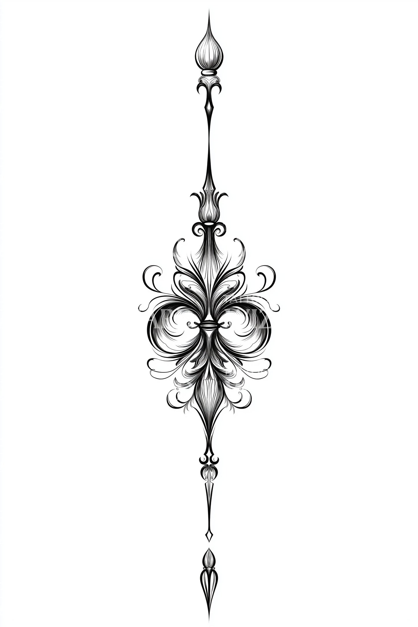 Ornement de filigrane victorien design de tatouage