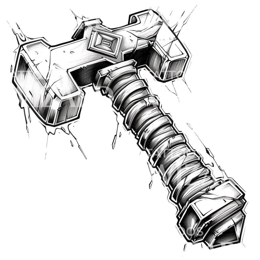 Viking Hammer Tattoo Design
