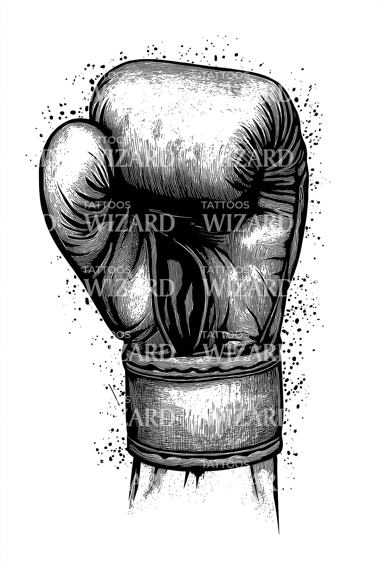 Vintage Boxer Glove Tattoo Illustration