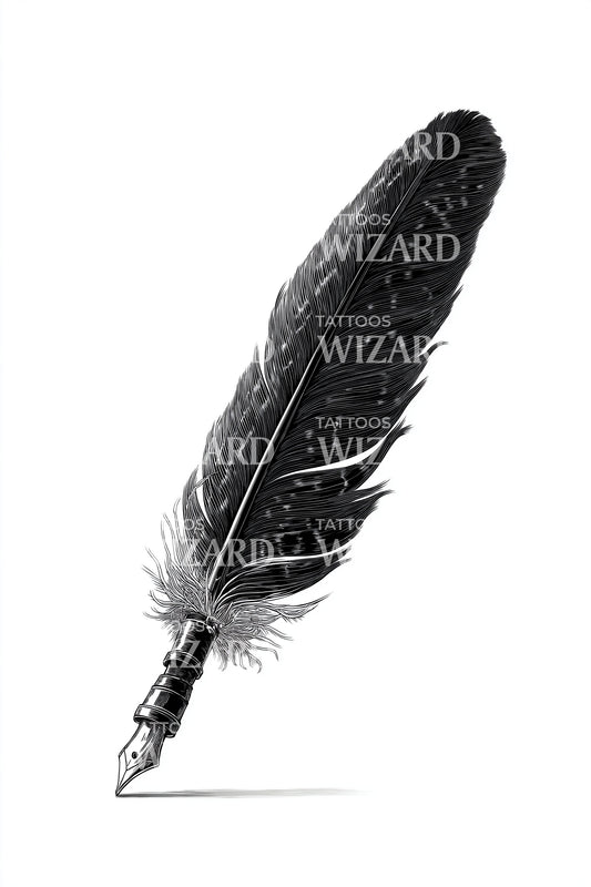 Design de tatouage plume de plume vintage