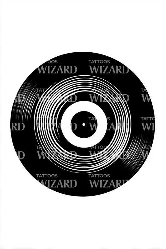 Vintage vinylová nahrávka tetování design