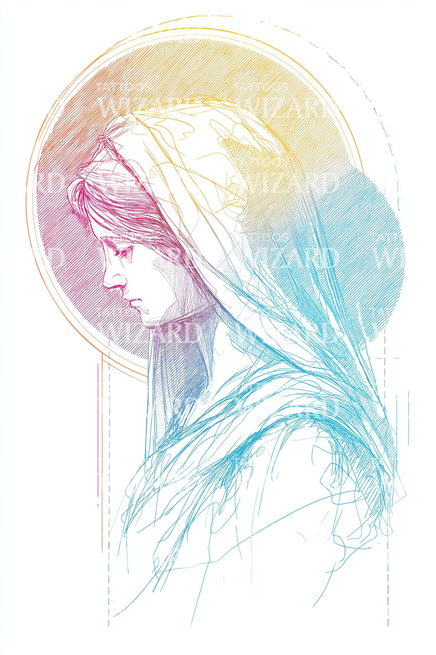 Violet Madonna Droom Tattoo Ontwerp