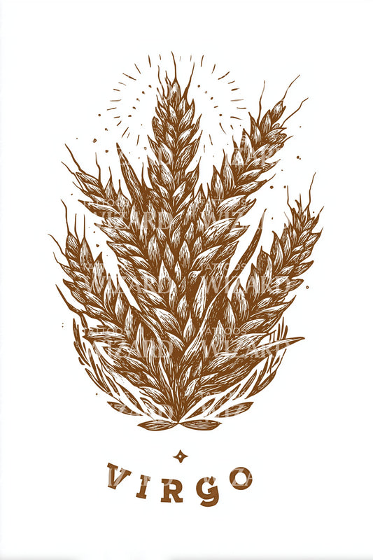 Virgo Wheat Sheaf Tattoo Design