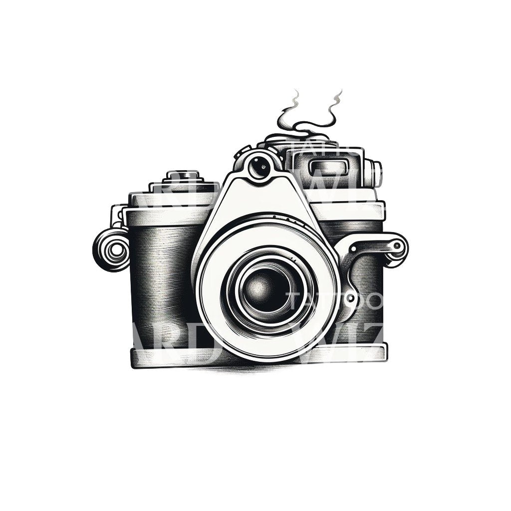Vintage Camera Tattoo Design