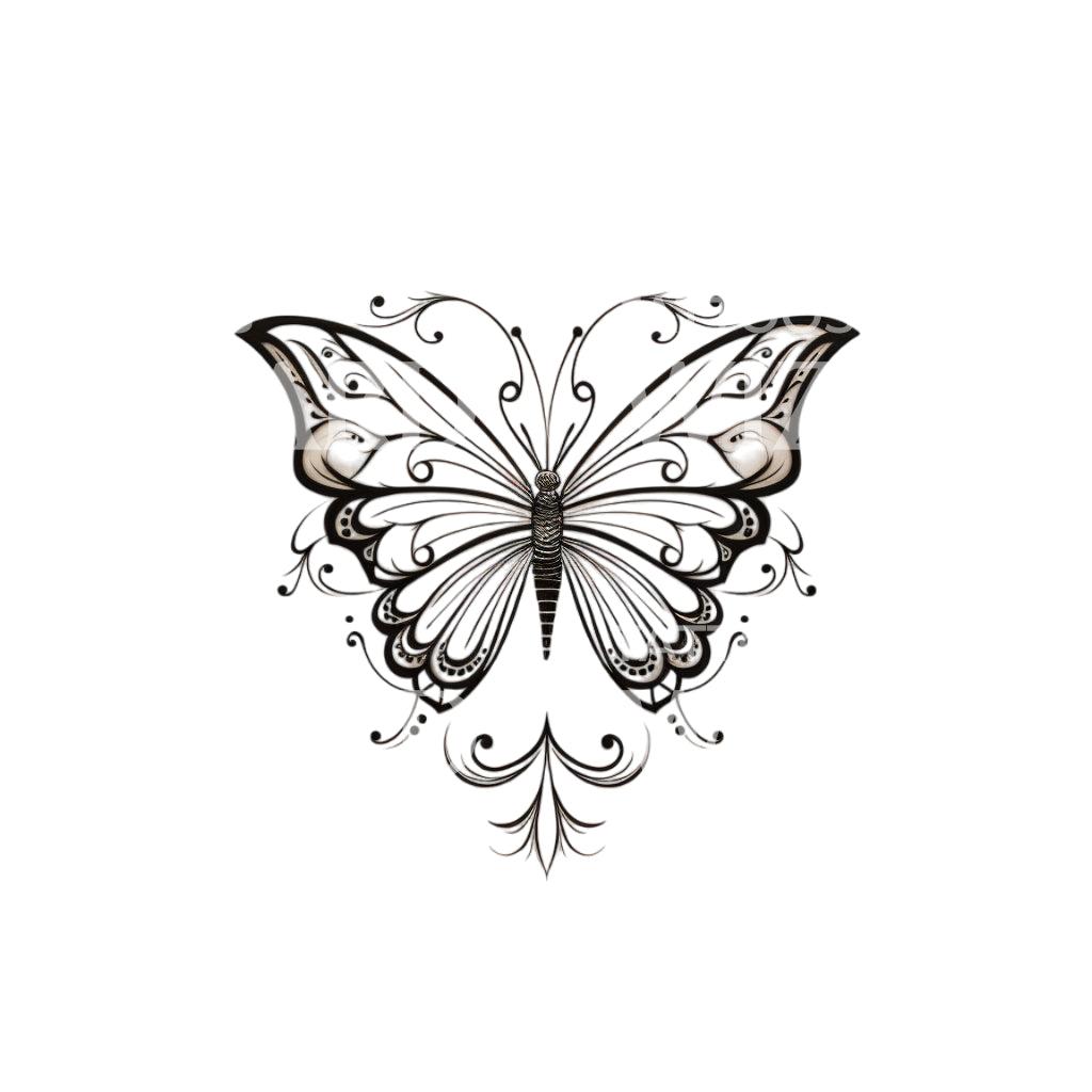 Minimalist Butterfly Tattoo Design
