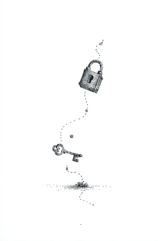 Wandering Key Trail Tattoo Idea
