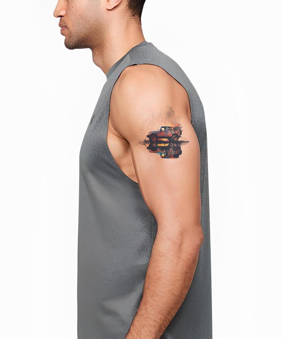 Driving Through the Wild Land Rover Tattoo Idea