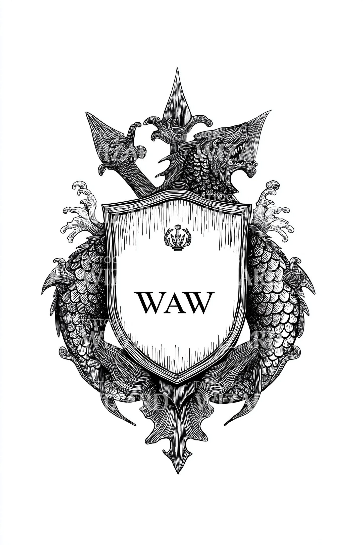 Warsaw WAW Heraldry Tattoo Design