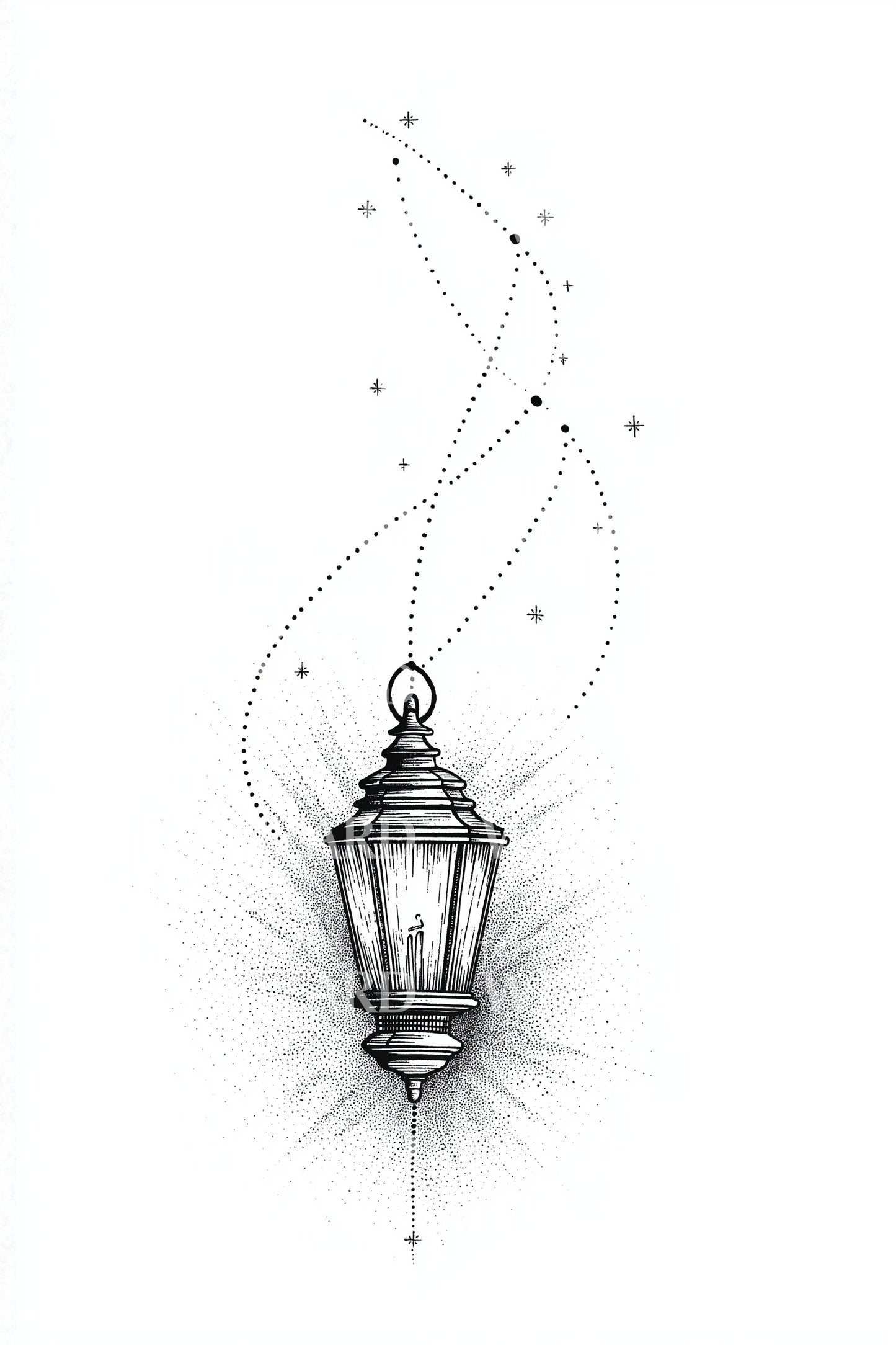 Whimsical Hanging Lantern Tattoo Idea