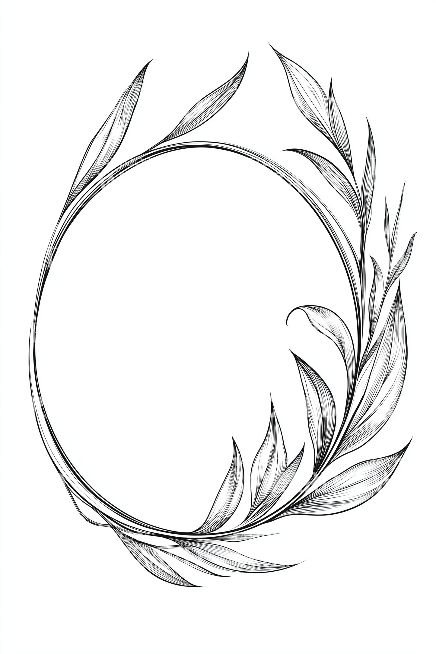Whirling Leaf Crown Tattoo Idea