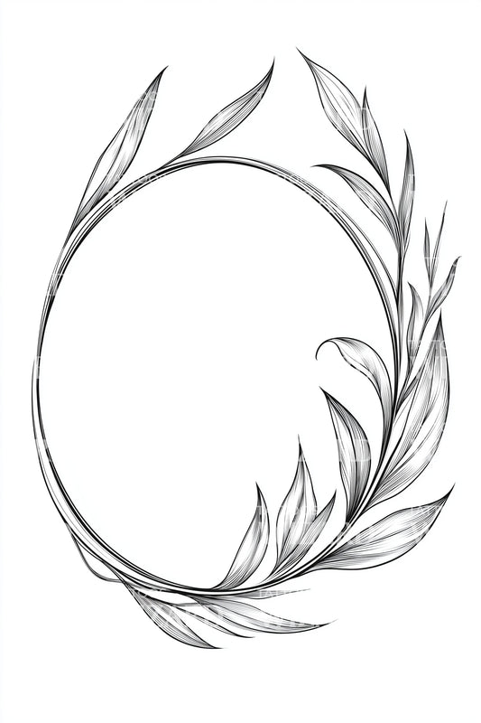 Whirling Leaf Crown Tattoo Idea