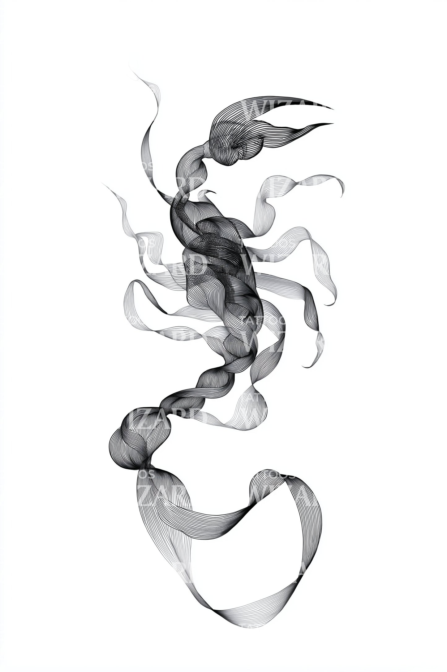 Flüstern Rauchband Tattoo Design