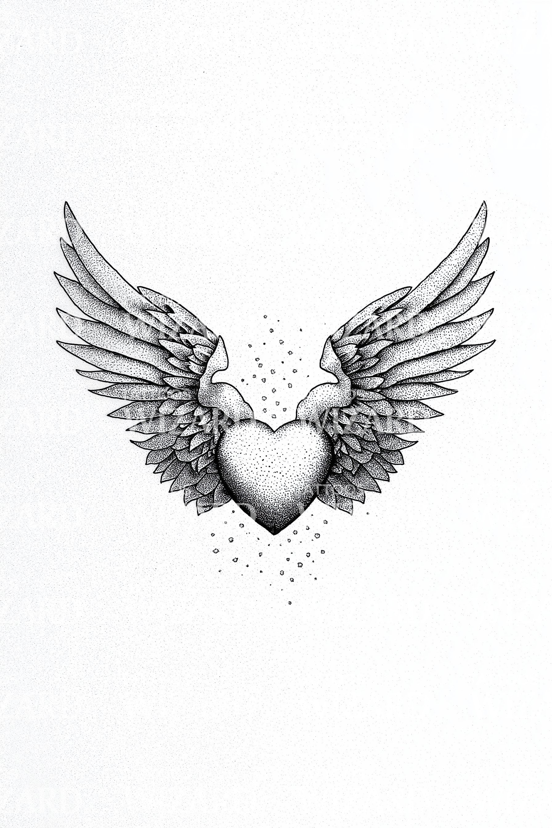 Angel Wings with Heart Tattoo Meaning