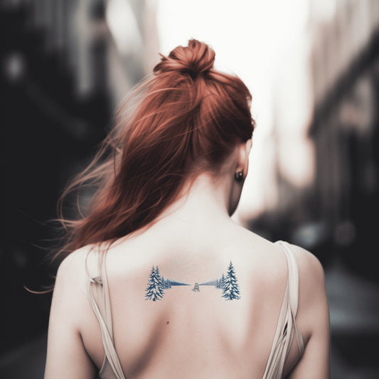 Northern Lights Wolf Tattoo Illustration