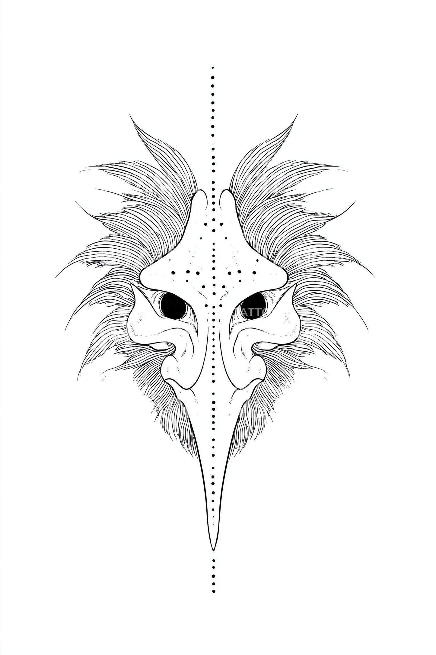 Illustrazione Tatuaggio Maschera Spirito della Foresta