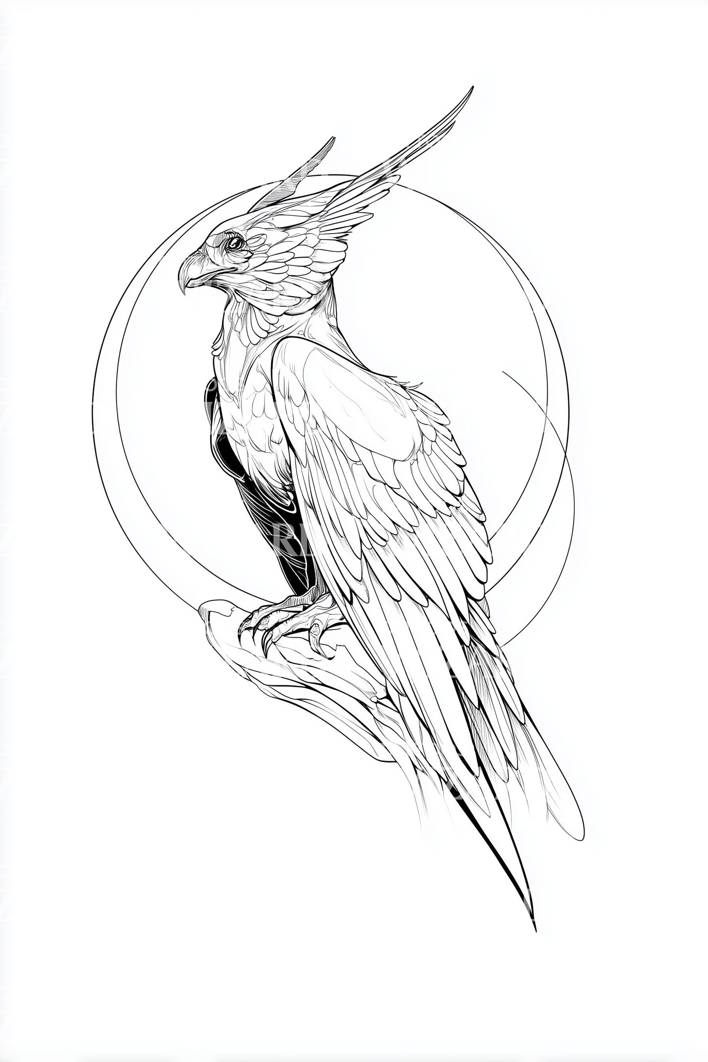 Design Tatuaggio Emblema Natura Picchio