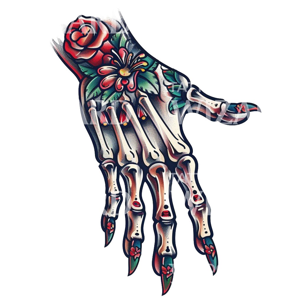 Old School Monster Hand Tattoo Design
