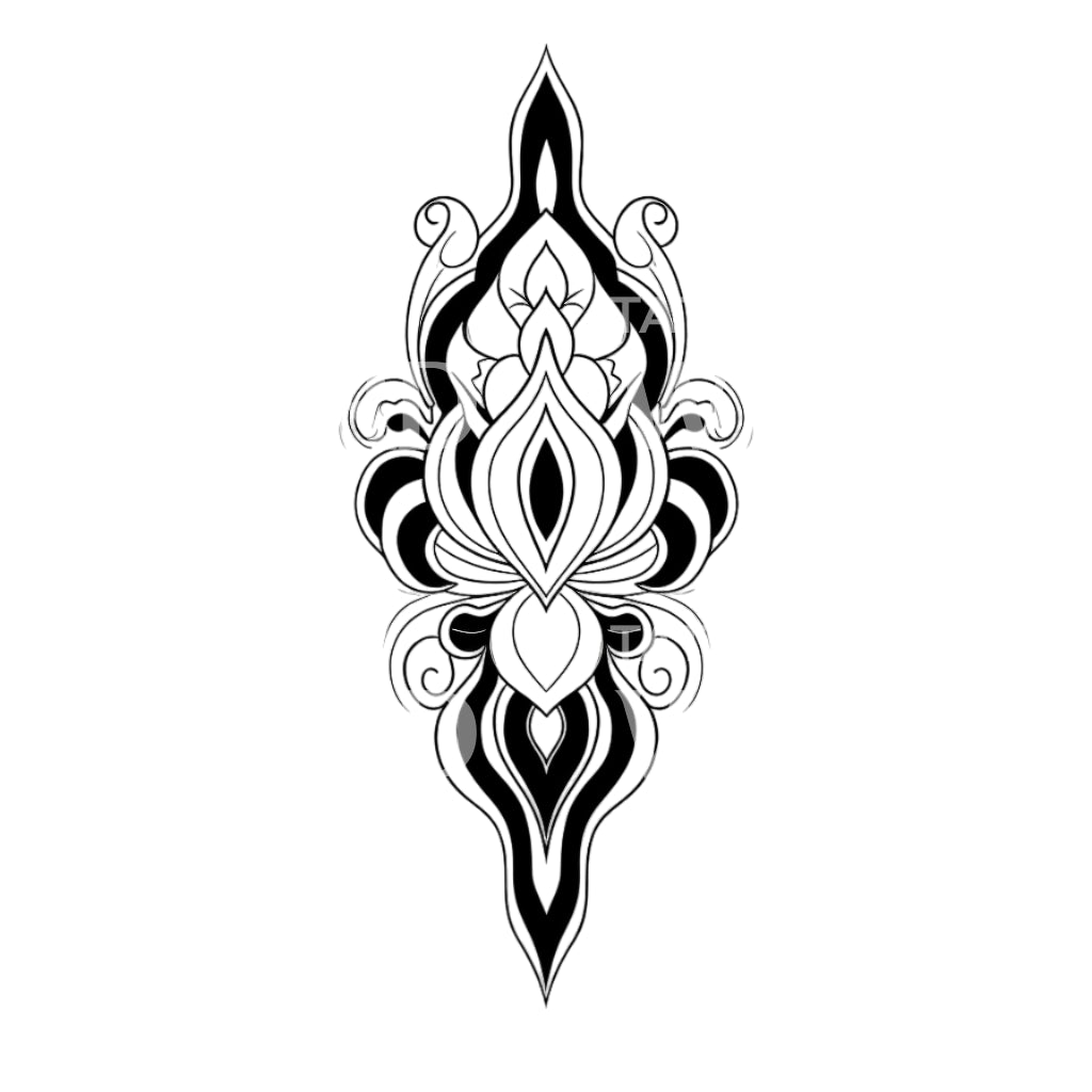Feminin Ornamental Flowers Tattoo Design