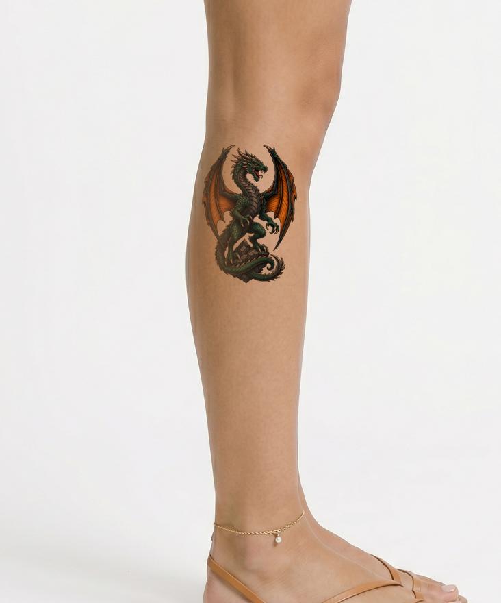 Neo Traditional Wyvern Tattoo Illustration