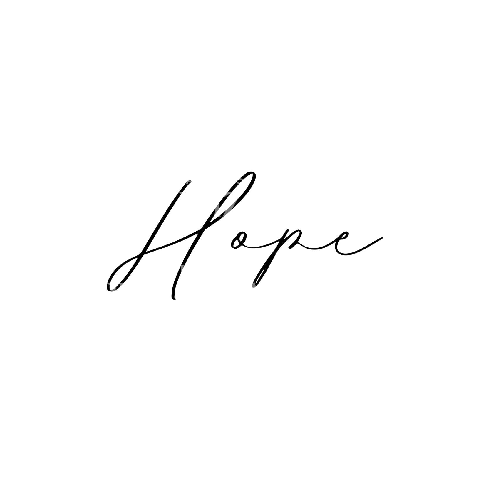 Hope Lettering Fineline Tattoo Design