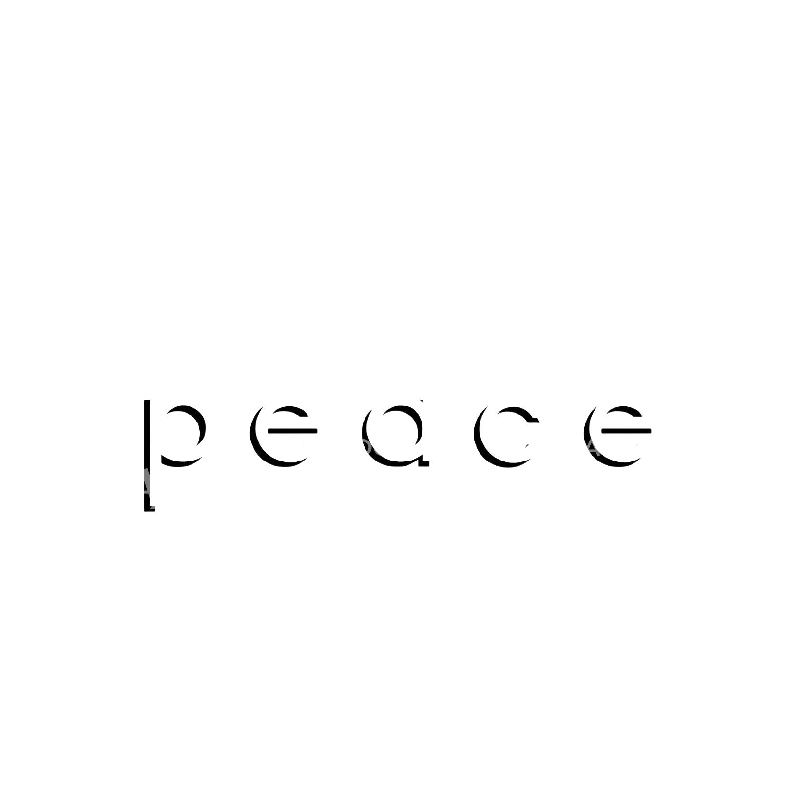 Peace Inverted Lettering Tattoo Design