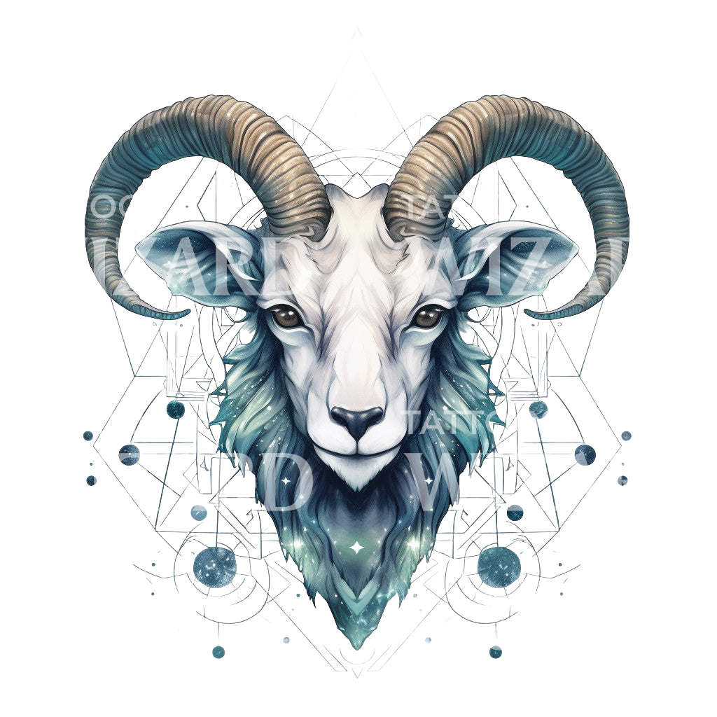 Aries Zodiac Sign Tattoo Design