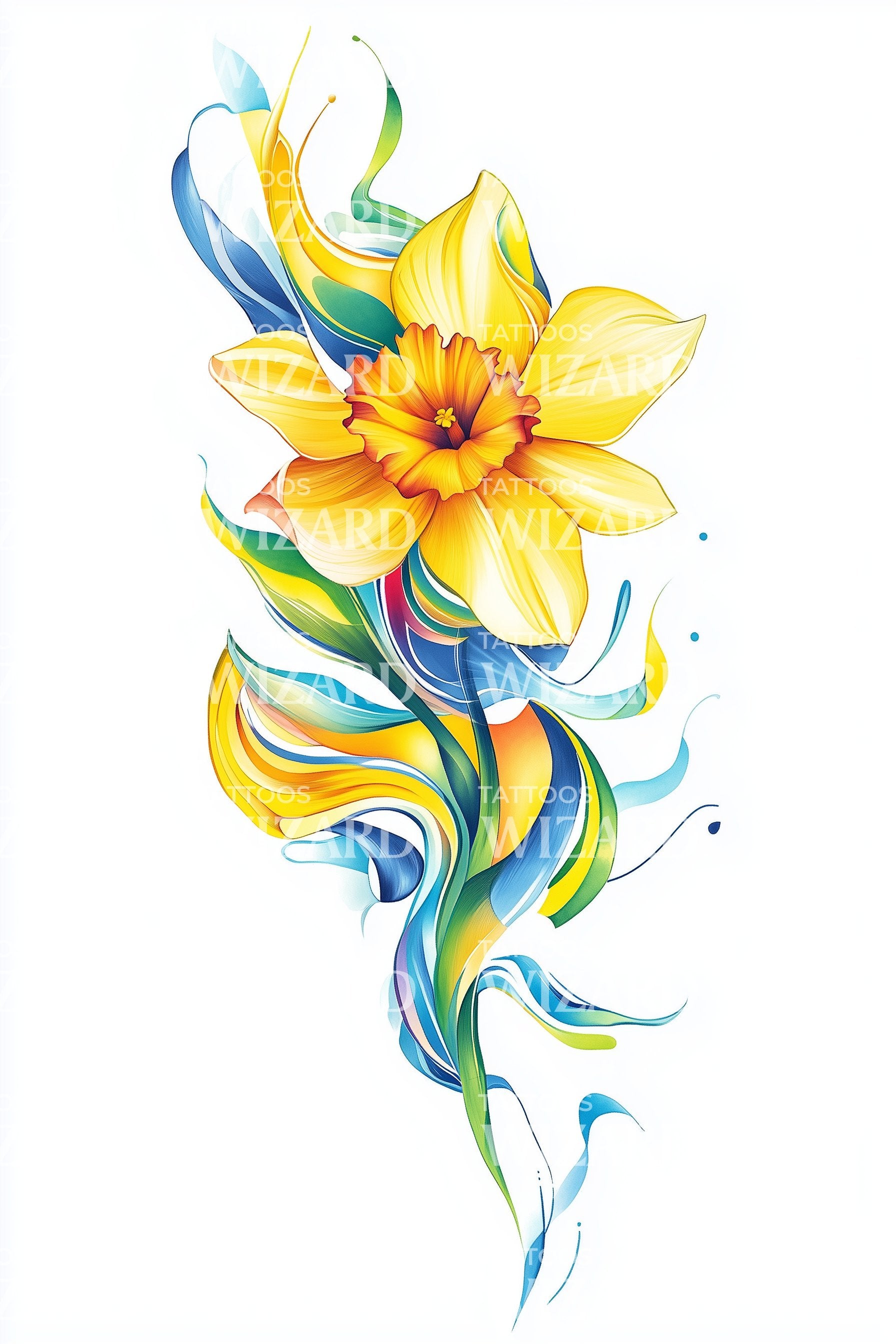 yellow lily flower tattoo Yellow Lily Motion Tattoo Design