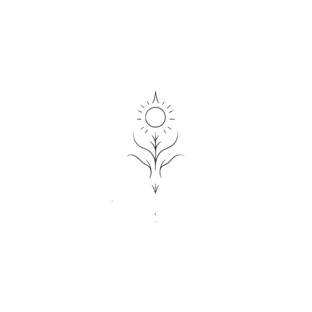 Minimalist Glyph Aries Zodiac Sign Tattoo Design
